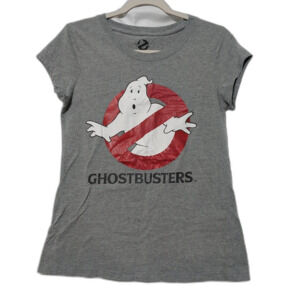 Ghostbusters t-shirt Women XL gray glittery graphic tee Juniors 15-17 2010 Movie